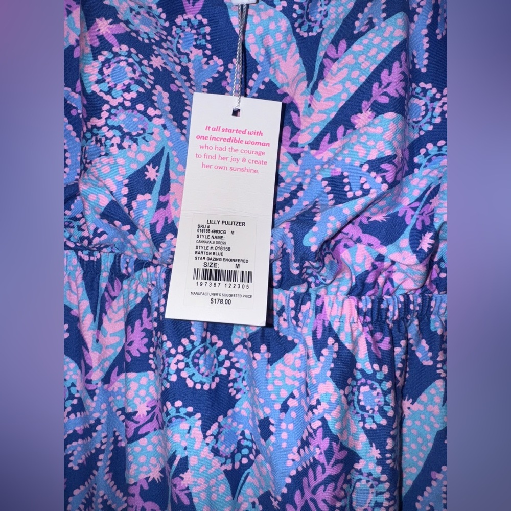 NWT Lilly Pulitzer M Medium Cannavale dress Barton blue purple star gazing new - Picture 2 of 3